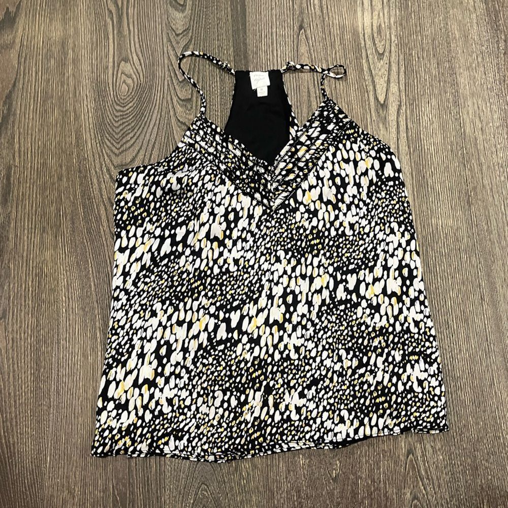 Roan & Ryan Womens Cami Top All-Over Print V-Neck Pullover Multicolor Size M